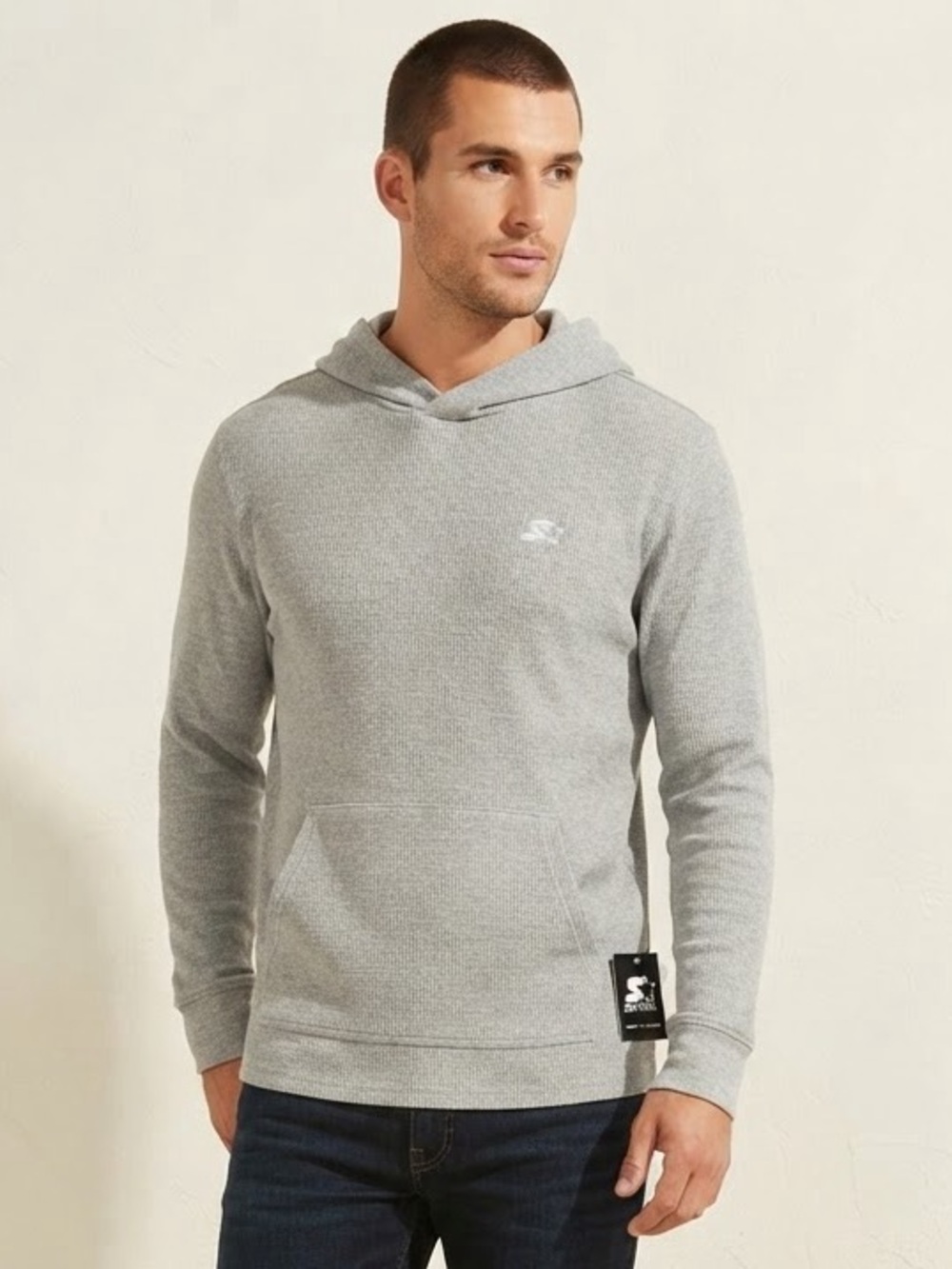 STARTER Men's Slim Heather Gray Pullover Hoodie